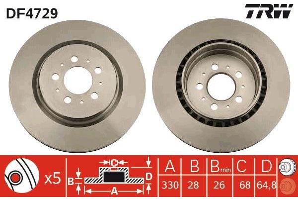 Fren Disk Ayna Arka Sağ ve Sol Volvo S60 Sedan (08.2000->)  AYD 51421