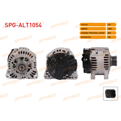 Alternatör  Citroen C4 Picasso (02.2007->)  SPAGO ALT1054
