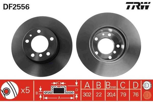 Fren Disk Ayna Ön Sağ ve Sol BMW 7 Serisi (E32)(1986->)  TRW DF2556