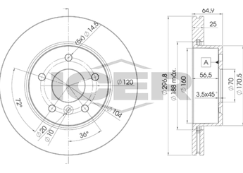 Fren Disk Ayna Ön Sağ ve Sol FERODO DDF873  NTC8780 NTC-8780