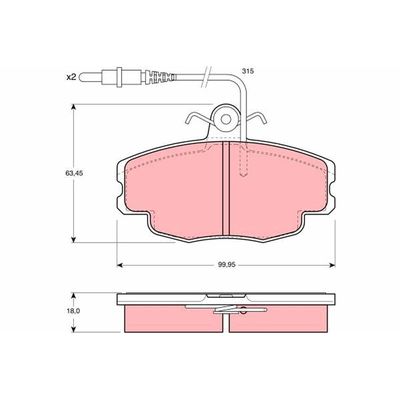 Fren Disk Balata Ön Citroen ZX (08.1991->)  TRW GDB114