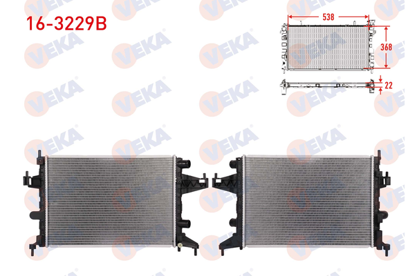 Su Radyatörü  Chevrolet Captiva (2006->)  VEKA 16-3229B
