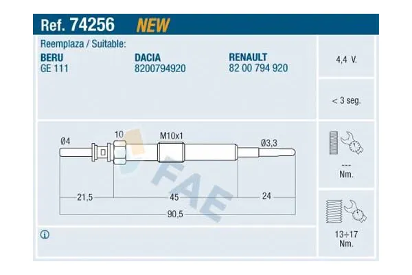 Isıtma Bujisi  Renault Megane III Coupe / Cabrio (04.2010->)  MAHER 30242