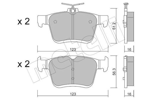 Fren Disk Balata Arka Volkswagen Golf VII Variant (BA5)(04.2013->2017)  METELLI 22-0951-0