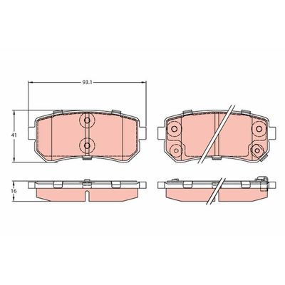 Fren Disk Balata Arka Hyundai Accent Era (MC)(2006->)  TRW GDB3421