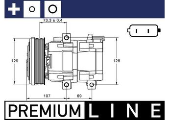 Klima Kompresörü  MAHLE ACP 855 000P  4979391 1440713 4502836 4681621 R20BYU19D629AA YC1H19D629AA YC1H19D629AB YC1H19D629AC