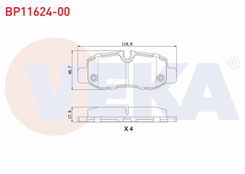 Fren Disk Balata Arka VEKA BP11624-00  