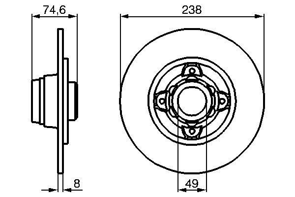 Fren Disk Ayna Arka Sağ ve Sol Renault Megane I Faz 2 Cabrio (EA...)(03.1999->)  BOSCH 0 986 478 557