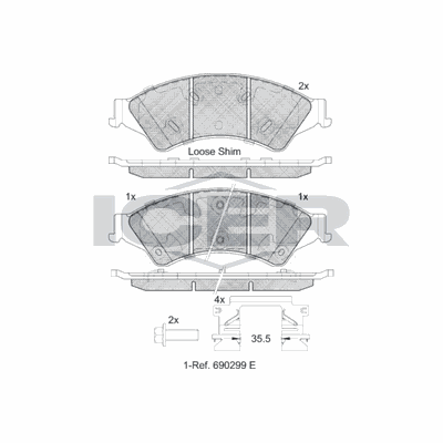Fren Disk Balata Ön Ford Ranger (TKE)(2011->)  KALE BALATA 25632 164 05 ANS KD20