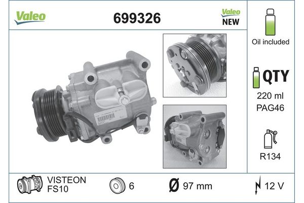 Klima Kompresörü  Ford Streetka (CCS)(01.2003->)  VALEO 699326