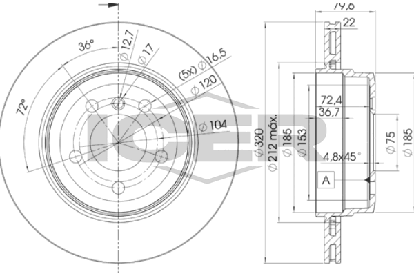 Fren Disk Ayna Arka Sağ ve Sol BMW X3 Serisi (E83)(09.2003->)  AYD 50832