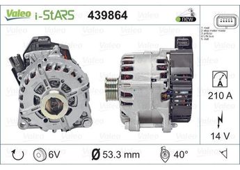 Alternatör  VALEO 439864  9826550280 93469225 9807995580 9809046080 9815683280