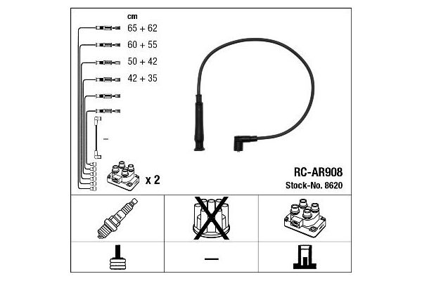 Buji Kablosu  Alfa Romeo 155 (1992->)  NGK 8620