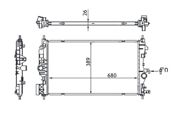 Su Radyatörü  Opel Astra J HB (12.2009->)  MAHLE CR 1697 000S