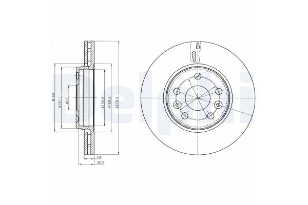 Fren Disk Ayna Ön Sağ ve Sol Renault Safrane (B54)(09.1996->)  DELPHI BG4317C