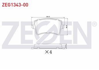 Fren Disk Balata Arka ZEGEN ZEG1343-00   8K0698451 8K0698451A 8K0 698 451 8K0 698 451 A 8K0698451B 8K0698451C 8K0698451D 8K0698451F 8K0698451G 8KO698451B