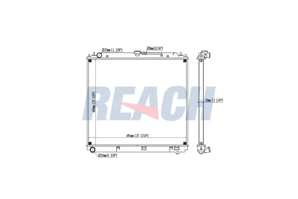 Su Radyatörü  Nissan Navara Pickup (D40M)(05.2005->)  BSG 95-520-009