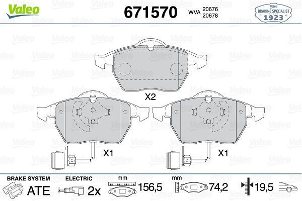Fren Disk Balata Ön Audi S8 (D2)(08.1996->)  VALEO 671570