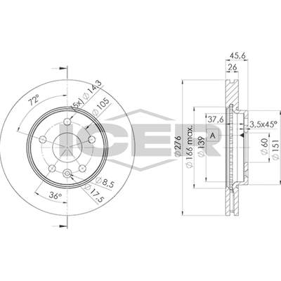 Fren Disk Ayna Ön Sağ ve Sol MAGNETI MARELLI 360704023100