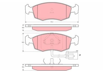 Fren Disk Balata Ön TRW GDB1208  1034512 1629697 1640755 6128158 6155616 6704270 6706468 6821708 88GX2K021BA 88GX-2K021-BA 89GB2K021BB 89GB-2K021-BB 89GB2KO21BB 89GB-2KO21-BB 91GB2K021AC 91GB-2K021-AC 92GB2K021AB 92GB-2K021-AB 92GX2K021AB 92GX-2K021-AB