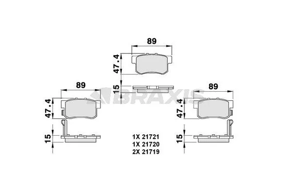 Fren Disk Balata Arka MG Rover MG ZS (2001->)  BRAXIS AB0076