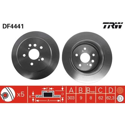 Fren Disk Ayna Arka Sağ ve Sol Toyota RAV4 (A2)(2000->)  FROW 551.1102.026
