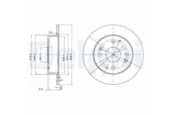 Fren Disk Ayna Arka Sağ ve Sol Honda Accord Aerodeck (CE)(04.1994->)  DELPHI BG2666