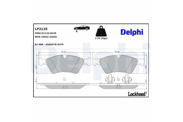 Fren Disk Balata Ön Mercedes GL -Serisi (BM 164)(03.2006->)  DELPHI LP2125