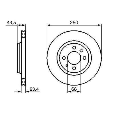 Fren Disk Ayna Ön Sağ ve Sol Saab 9000 / 9000 CS (1985->)  BOSCH 0 986 478 375