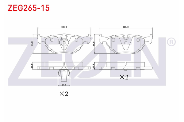 Fren Disk Balata Arka BMW 5 Serisi Sedan (E39)(1995->)  ZEGEN ZEG265-15