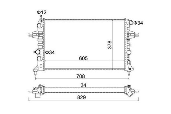 Su Radyatörü  Opel Astra G 4/5 Kapı (1998->)  MAGNETI MARELLI 359000300170