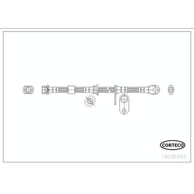 Fren Hortumu Ön Sağ veya Sol Mitsubishi L200 (KA0/KB0)(2006->)  CORTECO 19036993