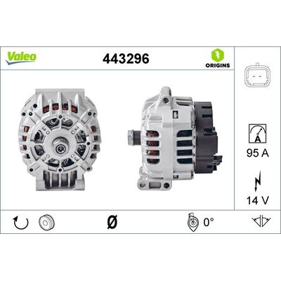 Alternatör  Renault Clio II (B/CB0)(06.1998->)  VALEO 443296