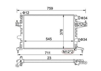 Su Radyatörü  MAGNETI MARELLI 359000300760  46546944 1300236 13 00 236 1300250 13 00 250 1300334 13 00 334 24445161 24 44 5161 9201955 92 01 955 93173379 95513834