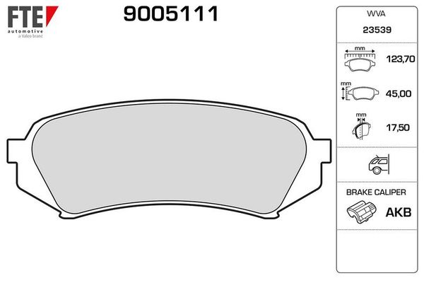 Fren Disk Balata Arka Toyota Land Cruiser (J10)(1998->)  FTE 9005111