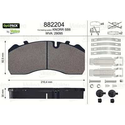 Fren Disk Balata Ön veya Arka VALEO 882204