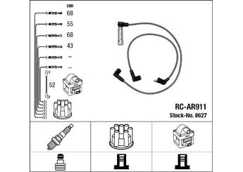 Buji Kablosu  NGK 8627  60537826 60 53 78 26 60537945 60 53 79 45 60537946 60 53 79 46 60538409 60 53 84 09