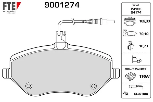 Fren Disk Balata Ön Peugeot 407 Coupe (10.2005->)  FTE 9001274