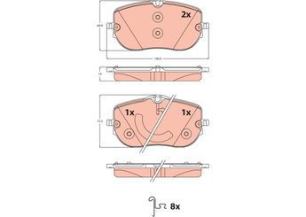 Fren Disk Balata Ön TRW GDB2549  A0004200004 4200004 000 420 00 04 A 000 420 00 04 A0004200104 A 000 420 01 04