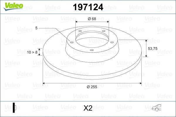 Fren Disk Ayna Arka Sağ ve Sol Audi A6 Avant (4B5)(02.1998->)  VALEO 197124