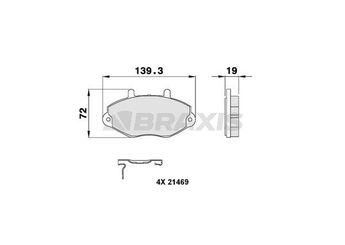 Fren Disk Balata Ön BRAXIS AB0096  1134159 1301592 5028764