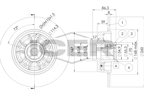 Fren Disk Ayna Arka Sağ ve Sol BRAXIS AD1114
