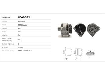 Alternatör  LUCAS ELEKTRIK LEA0859  1387388 1400520 1401948 AELD074