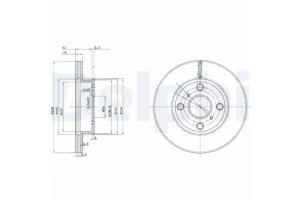 Fren Disk Ayna Ön Sağ ve Sol Toyota Corolla (E9)(1987->)  DELPHI BG2424