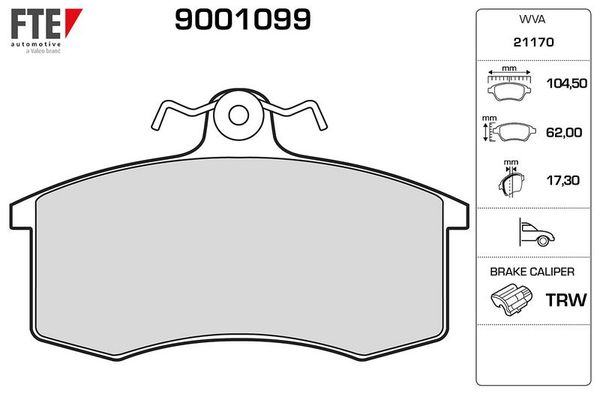 Fren Disk Balata Ön Lada Kalina (1117/1118/1119)(09.2006->)  FTE 9001099