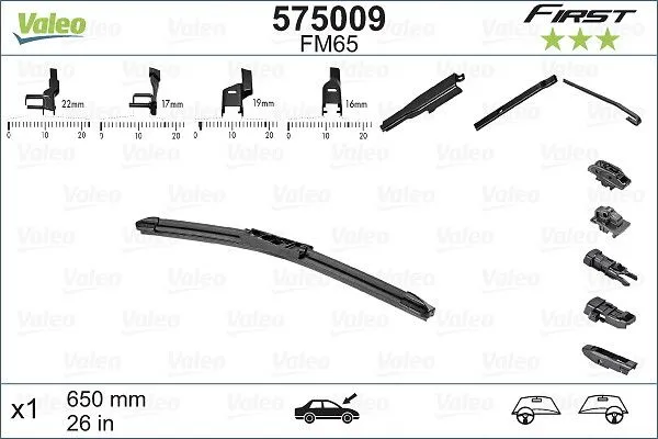 Silecek Süpürgesi Ön  650 mm - 26 inç Renault Captur II (01.2020->)  VALEO 575009
