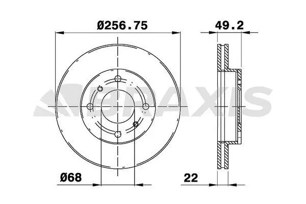 Fren Disk Ayna Ön Sağ ve Sol Nissan 200 SX (S13)(09.1988->)  BRAXIS AE0698
