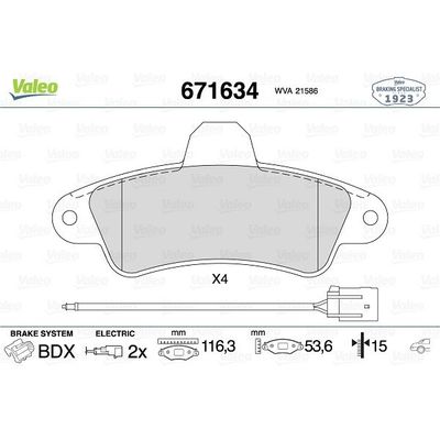 Fren Disk Balata Arka Ford Mondeo 4/5 Kapı - S.Wagon (FD)(1993->)  VALEO 671634