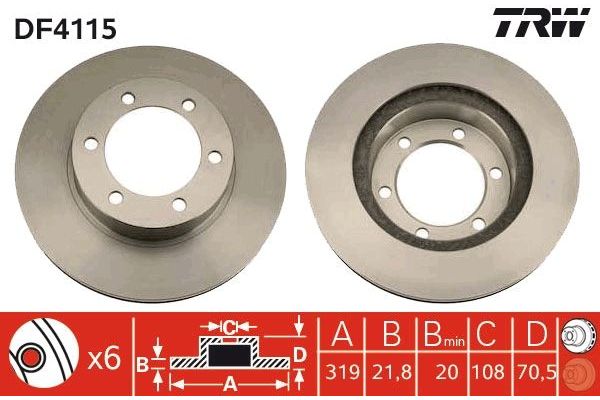 Fren Disk Ayna Ön Sağ ve Sol Toyota Land Cruiser (J9)(1996->)  TRW DF4115
