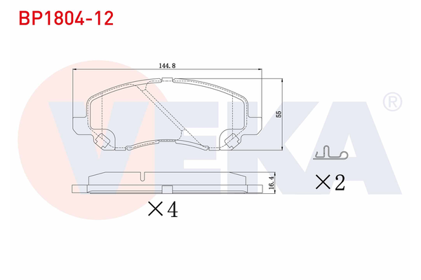 Fren Disk Balata Ön Citroen C4 Aircross (04.2012->)  VEKA BP1804-12